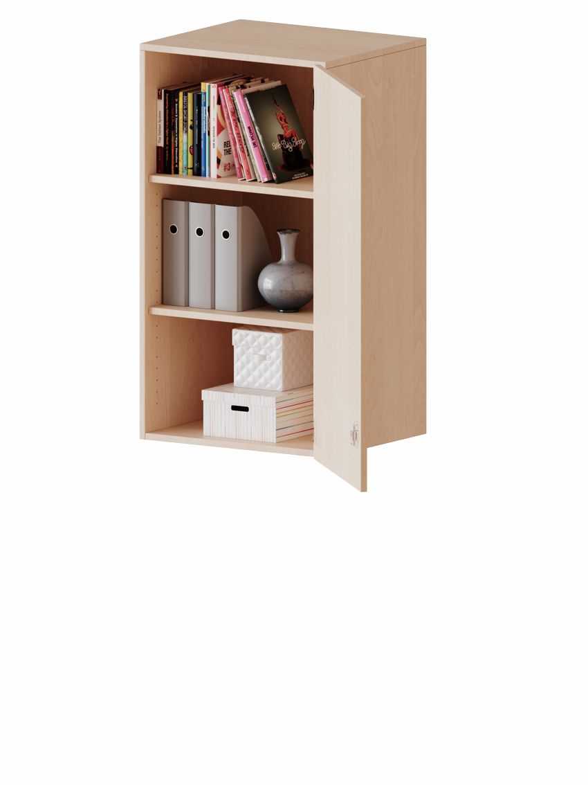 Aufsatzschrank eintürig, 3 OH, Tür rechts oder links, 4 Dekore
